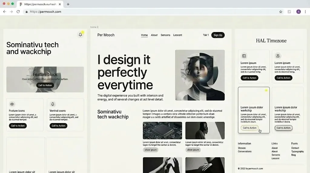 The finished website in the browser